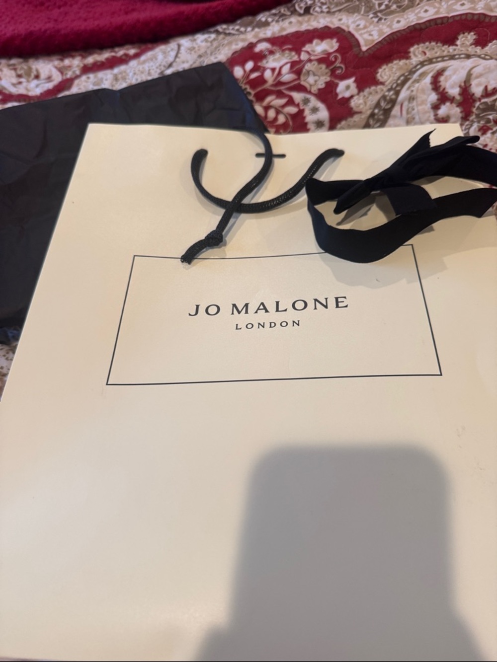 Jo Malone Cream Tote with Black Ribbon Handles